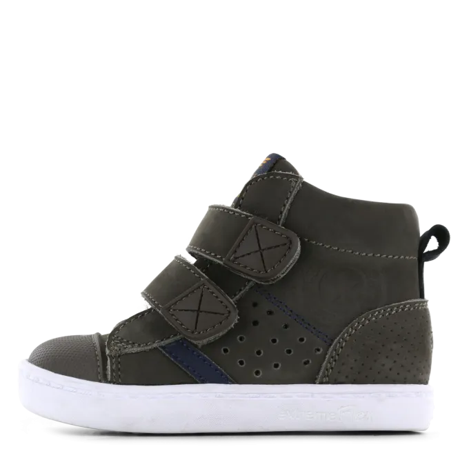 Shoesme donkerbruine klittenband schoentje met stiksel