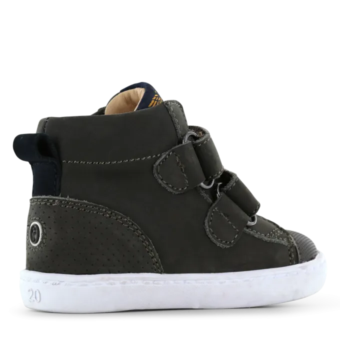 Shoesme donkerbruine klittenband schoentje met stiksel