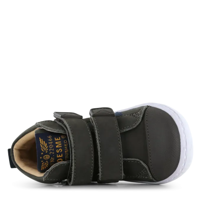 Shoesme donkerbruine klittenband schoentje met stiksel